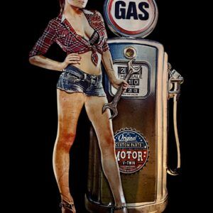 PLAQUE PIN UP POMPE A ESSENCE GAS