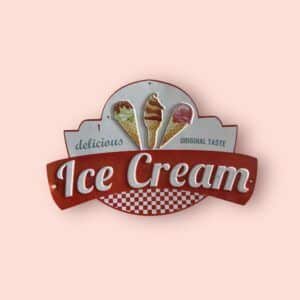 PLAQUE EN METAL ICE CREAM