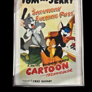 AFFICHE TOM AND JERRY AVEC ENCADREMENT - SATURDAY EVENING PUSS