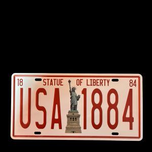 PLAQUE IMMATRICULATION STATUE OF LIBERTY - USA 1884