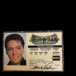PERMIS DE CONDUIRE SOUVENIR ELVIS PRESLEY