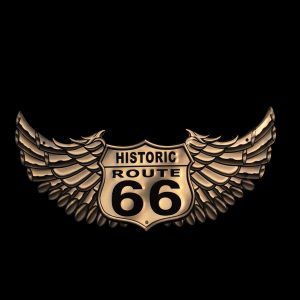 PLAQUE FORME AILES HISTORIC ROUTE 66
