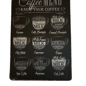 PLAQUE COFFEE MENU