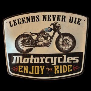 PLAQUE LEGENDS NEVER DIE MOTORCYCLES