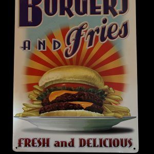 PLAQUE BURGERS AND FRIES
