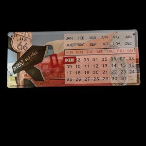 PLAQUE METAL CALENDRIER ROUTE US 66