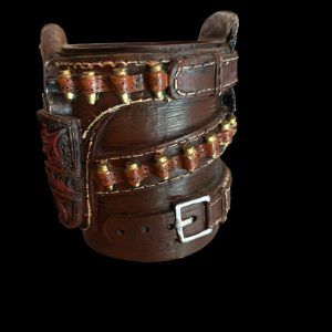 POT A CRAYON CEINTURON ET REVOLVER