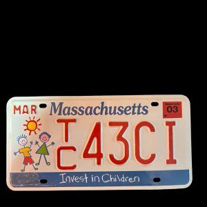 PLAQUE IMMATRICULATION MASSACHUSETTS TC 43CI