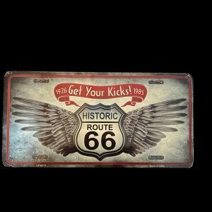 PLAQUE IMMATRICULATION HISTORIC ROUTE 66 - GET YOUR KICKS - DECORATION